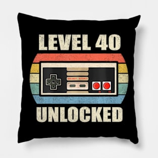 Level 40 Birthday Men Women Video Game Controller Pillow