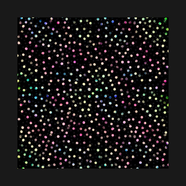 Elegant Iridescent Glitter Dots Black Design by NdesignTrend