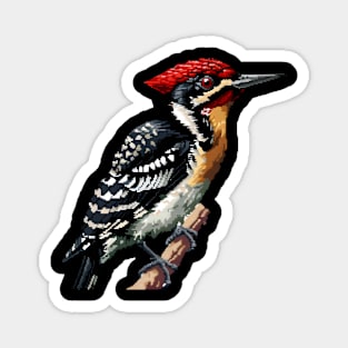 Pixelated Woodpecker Artistry Magnet