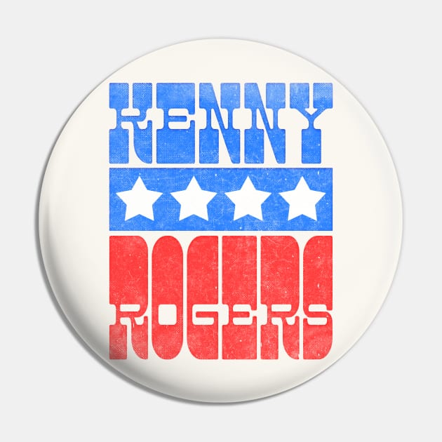 Kenny Rogers / Vintage-Style Country Music Lover Design Pin by DankFutura