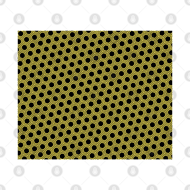 Pattern hexagon gold on black background by la chataigne qui vole ⭐⭐⭐⭐⭐