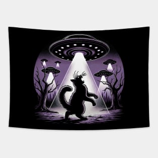 Funny Cat Being Abducted By Aliens Tapestry