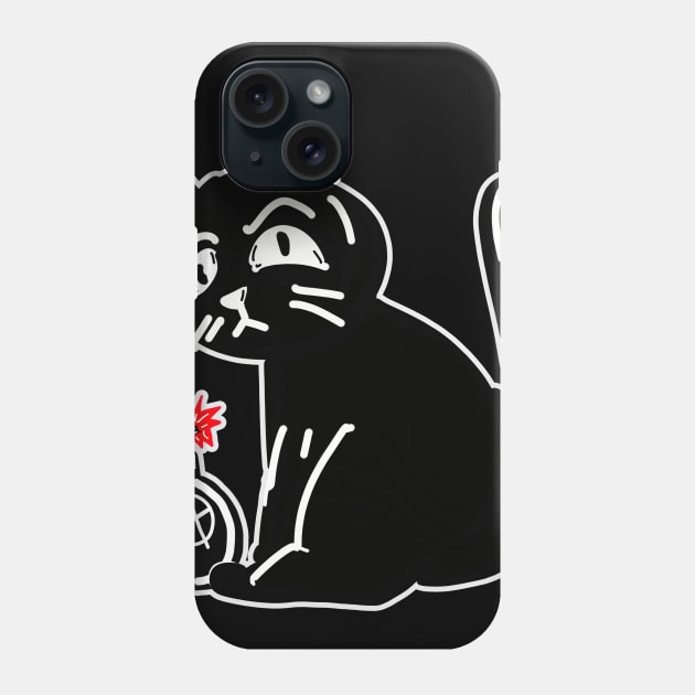 Black Cat of Doom on Halloween Phone Case by silentrob668