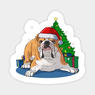 English Bulldog Merry Christmas Magnet