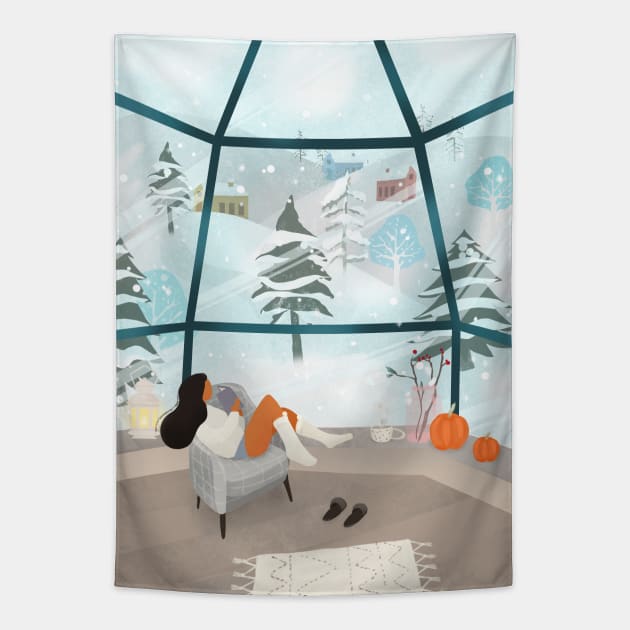 Winter wonderland Tapestry by Petras