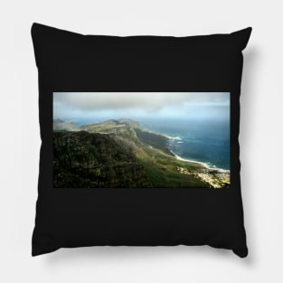 Looking towards Cape Point  from Table Mountain, South Africa Pillow