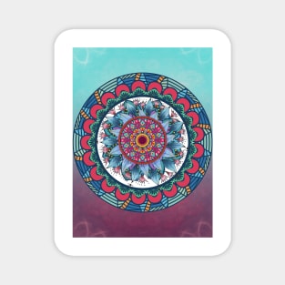 Colourful Flowers Mandala Magnet