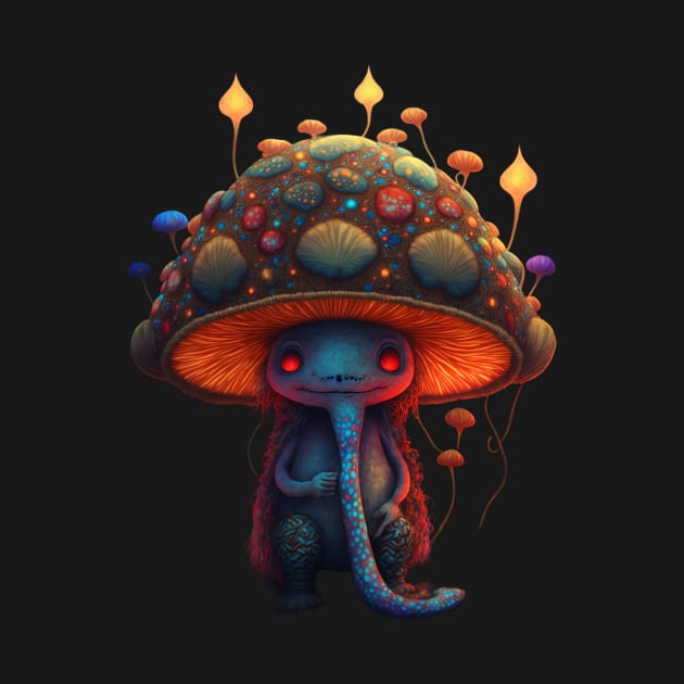 magical toadstool mushroom character sleepy face by Bam-the-25th