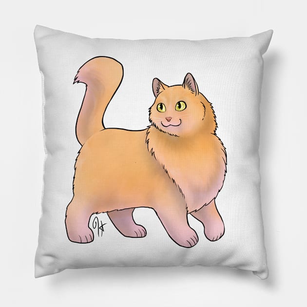 Cat - Turkish Angora - Red Pillow by Jen's Dogs Custom Gifts and Designs