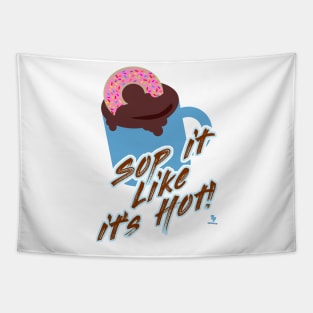 Sop Like A Hot Donut Slogan Cartoon Tapestry