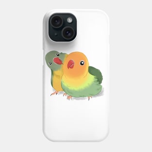 Playfull Jade and Green Lovebird Phone Case