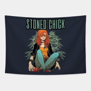 Stoner Girl 420 Canabis Tapestry