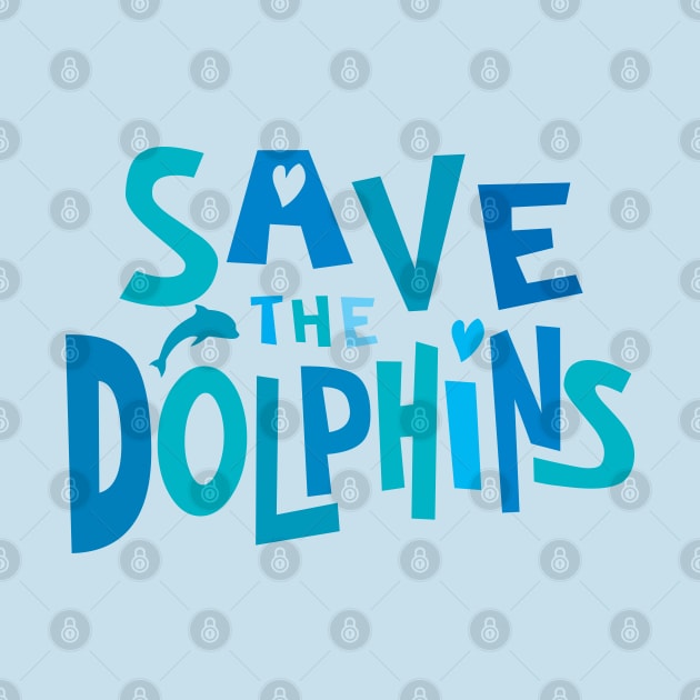 Save the Dolphins in Ocean Blue by Jitterfly