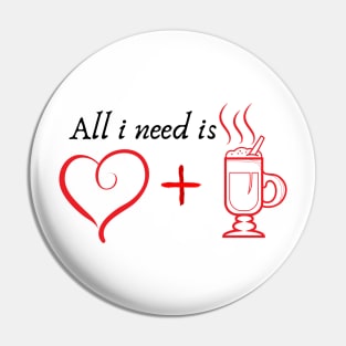 Red heart and glass of cocoa Pin