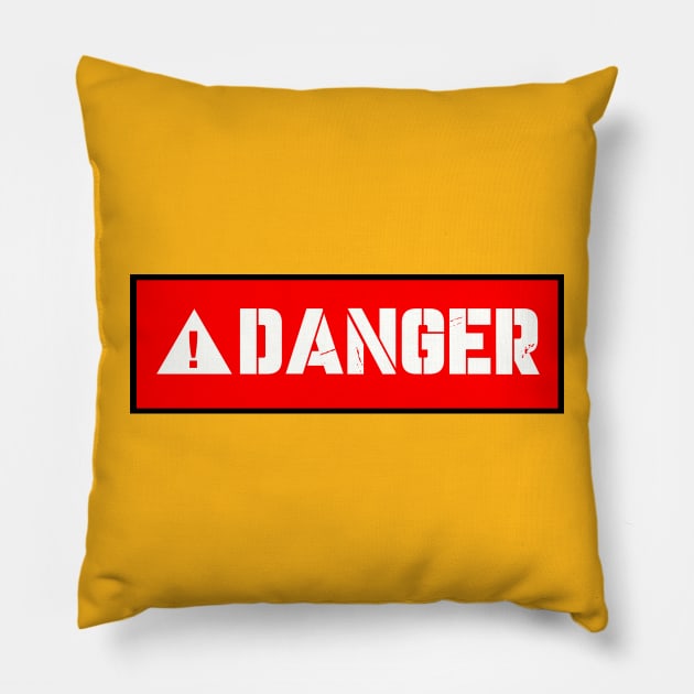 DANGER Pillow by gustavoscameli