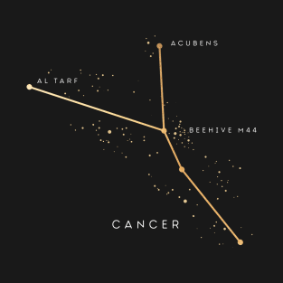 Gold Cancer Zodiac Constellation T-Shirt