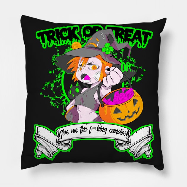 Trick or Treat Pillow by PsychoDelicia