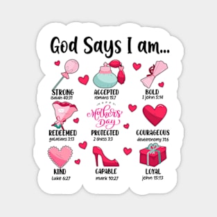 God Says I Am Mothers Day, Retro Mom, Christian Mother, Jesus Mom Magnet