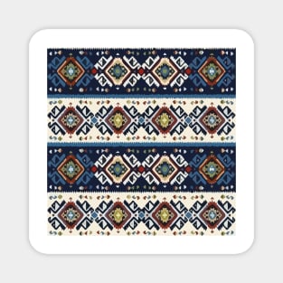 Aztec pattern tribal style native background bold colors mexican design Magnet