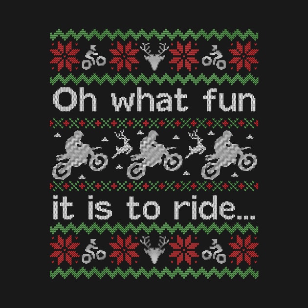 Ugly Christmas Sweater Fun to Ride a Dirtbike Motocross by HolidayoftheWeek