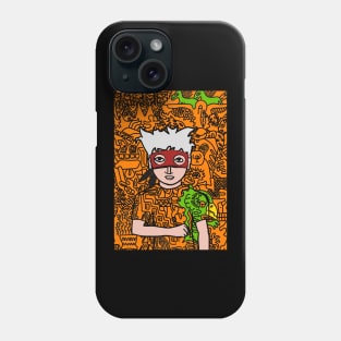 Alexander the Great - Male Character with Basic Mask and Doodle Accent Phone Case