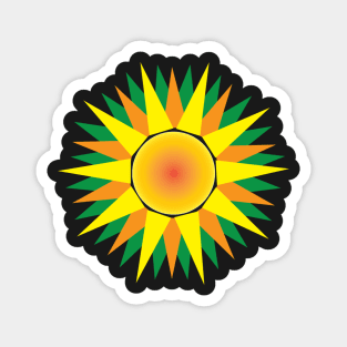 Vibrant Geometric Sunflower Magnet