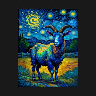 Goat in starry night T-Shirt