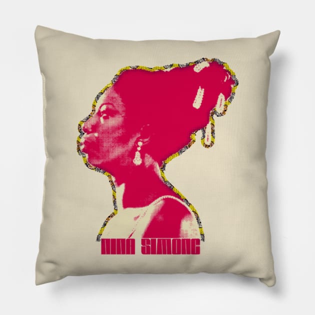 Nina Simone Pillow by HAPPY TRIP PRESS