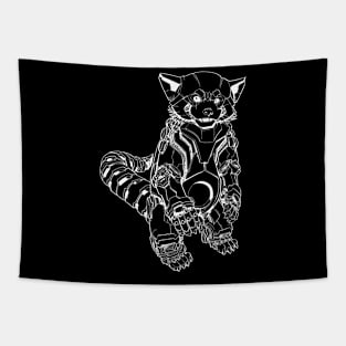 Mech Red Panda (white) Tapestry