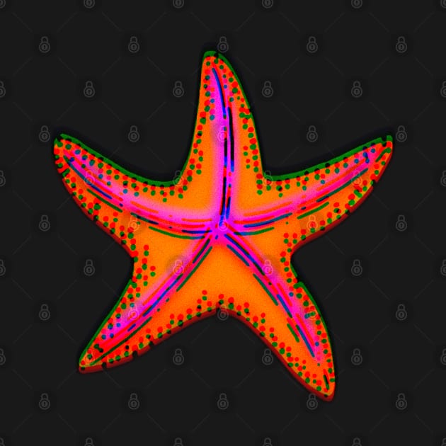 Cool Orange Starfish by ROLLIE MC SCROLLIE