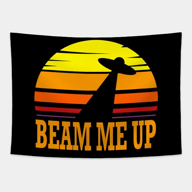 Beam me up ufo design Tapestry by The Funny T-Shirt Co