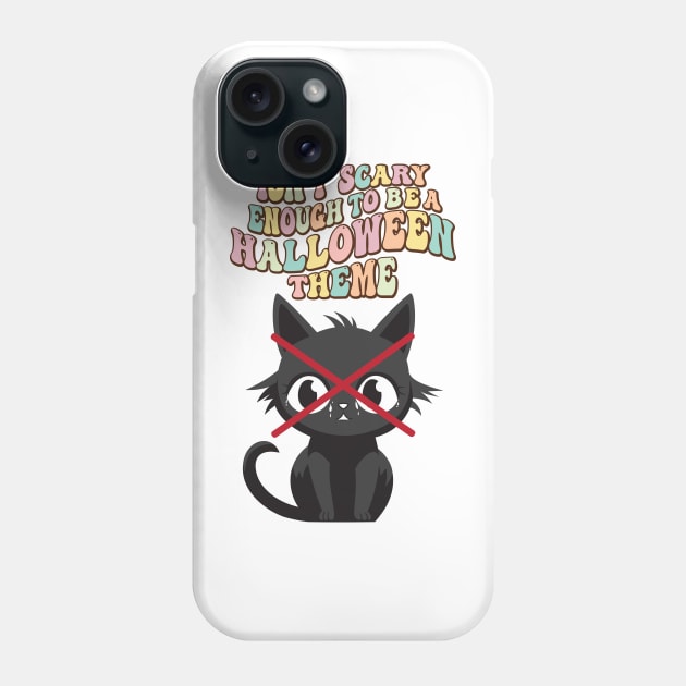 cute black cat sad unused for Halloween theme. Phone Case by Yopi