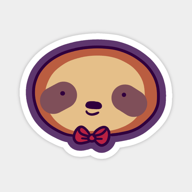 Cute Bowtie Sloth Face Magnet by saradaboru