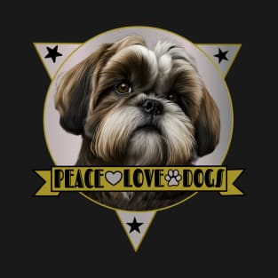 Shih Tzu Peace Love Dogs T-Shirt