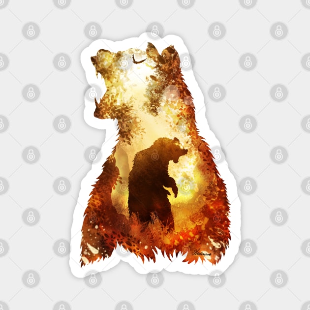 Fiery Bear Magnet by DVerissimo