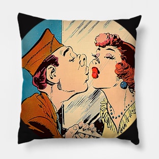 Passionate kiss through the window Pillow