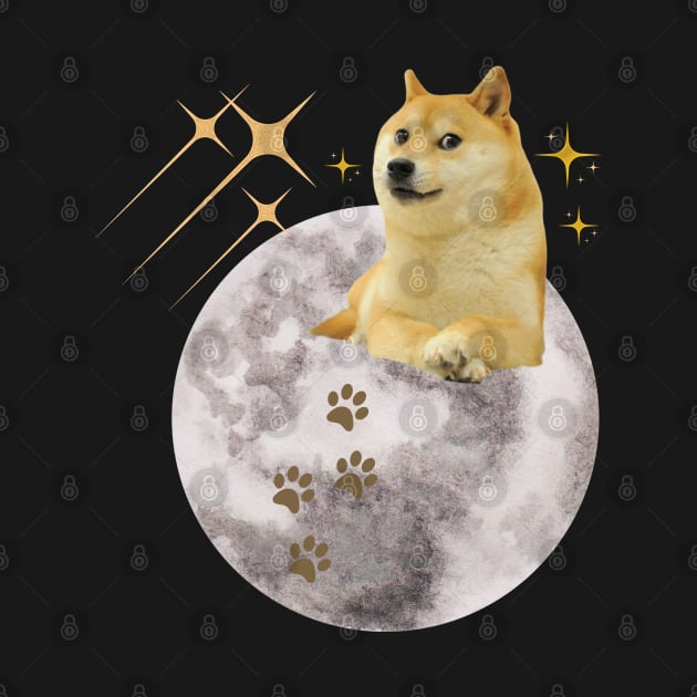 DOGE on the Moon - Dogecoin - Crypto - Cryptocurrency by HalfPastStarlight