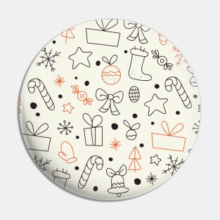 Christmas Drawing Pattern Pin