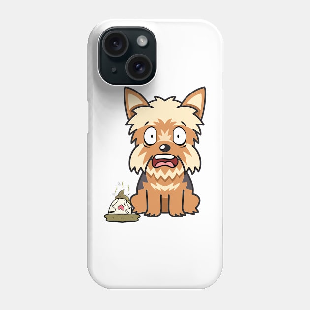 Funny yorkshire terrier steps on a dirty diaper Phone Case by Pet Station