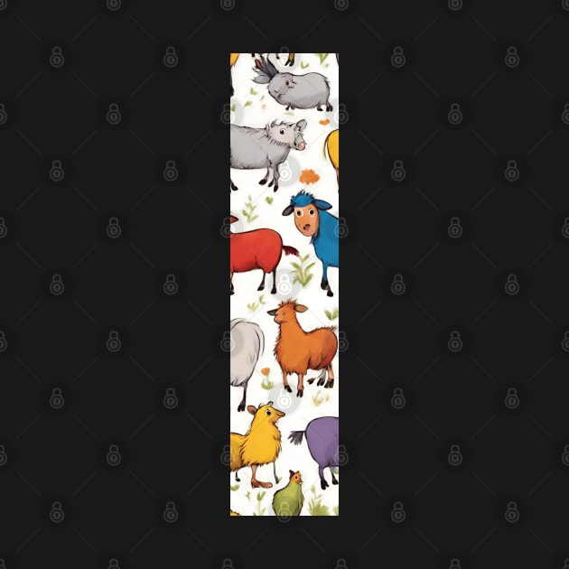 A pattern of farm animals filling the letter i by Studio468