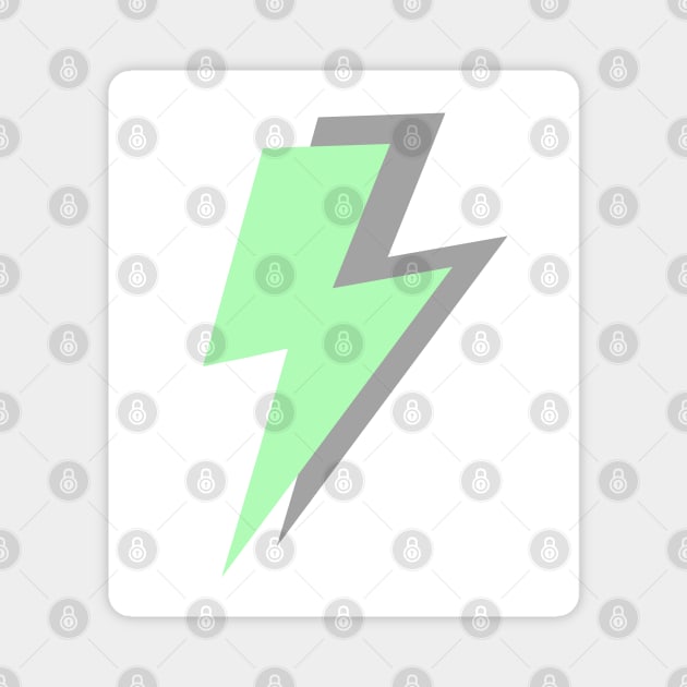 Mint Green and Grey, Lightning Bolts Magnet by OneThreeSix