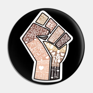 Skin Tone BLM Word Fist Pin