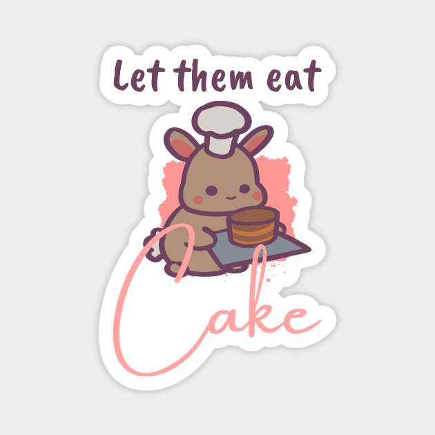 Let them Eat Cake Cute Bunny Magnet by ThumboArtBumbo