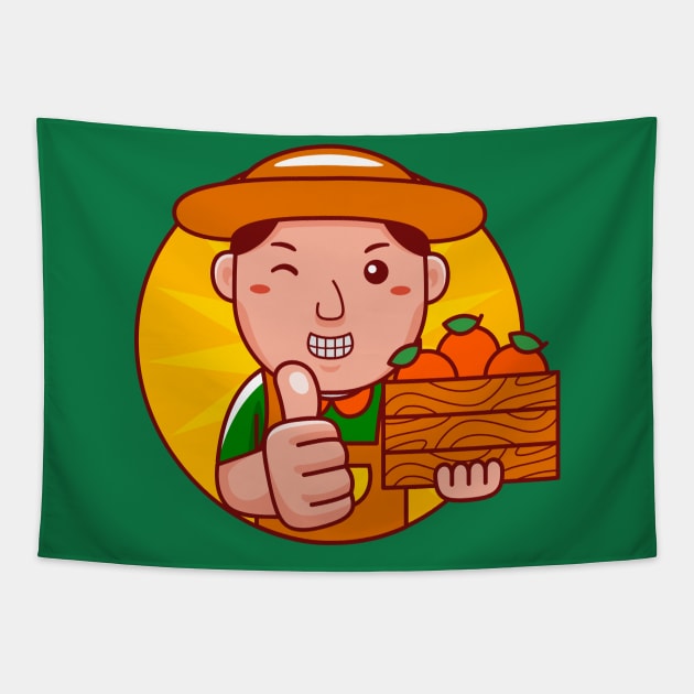 Farmer Man Tapestry by MEDZ