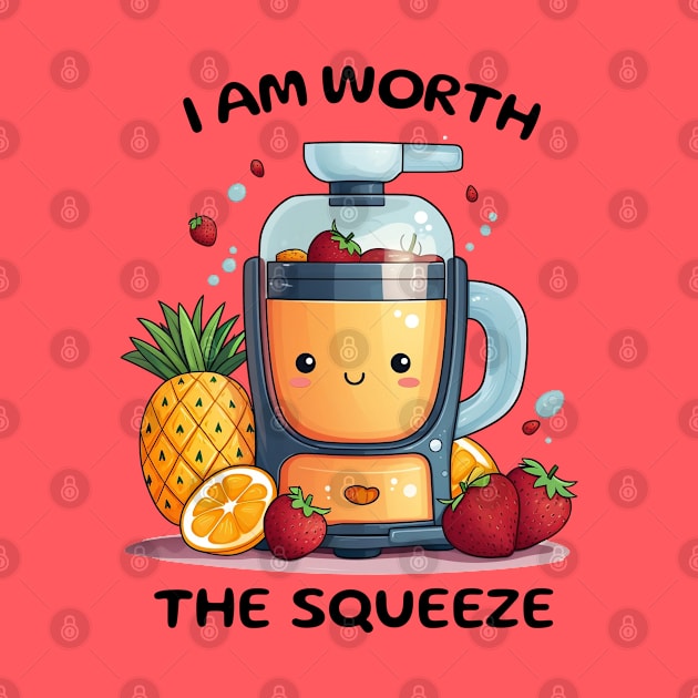 Fruit Juicer I Am Worth The Squeeze Funny Health Novelty by DrystalDesigns