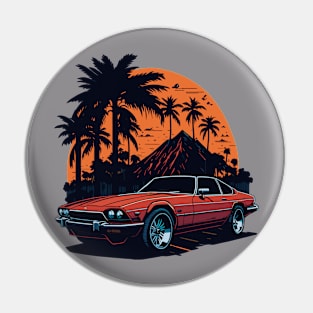 Jaguar XJS Vintage Car Art Pin