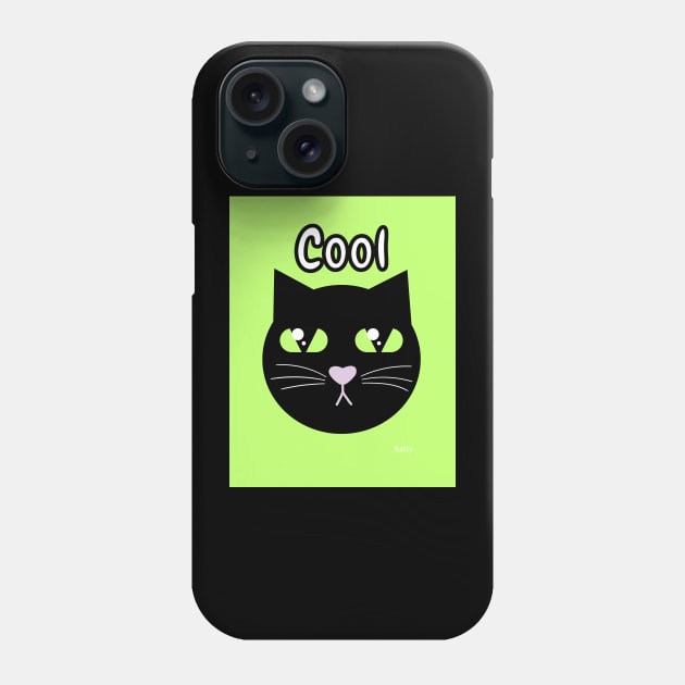 cool cat-black cat Phone Case by Rattykins