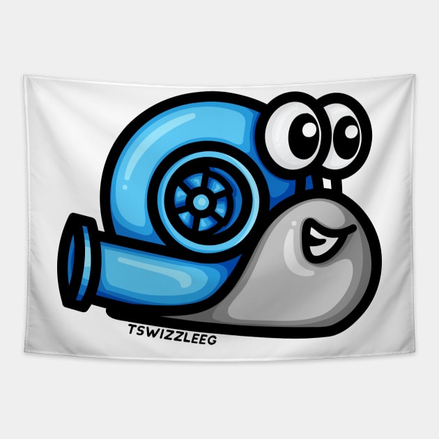 Turbo Snail (Version 1) - Blue / Gray Tapestry by hoddynoddy