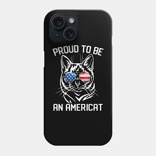 American Cat Shirt, 4th Of July Proud To Be Americat Women Phone Case by nikolay