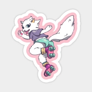 a cat on roller skates Magnet